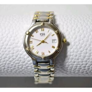 ESQ Swiss ESQUIRE - E5143 Quartz Watch- 26 mm-White-Silver Tone Bracelet